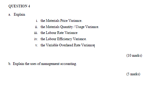 costs (10 marks) b. opportunity costs (5 marks) QUESTION 4 a. Explain