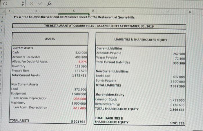  c4 1 x fx 8 D E G 5 Presented below