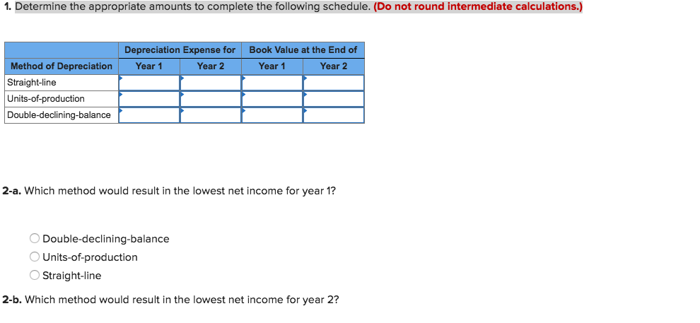 E9-15 Computing Depreciation and Book Value for Two Years Using Alternative Depreciation