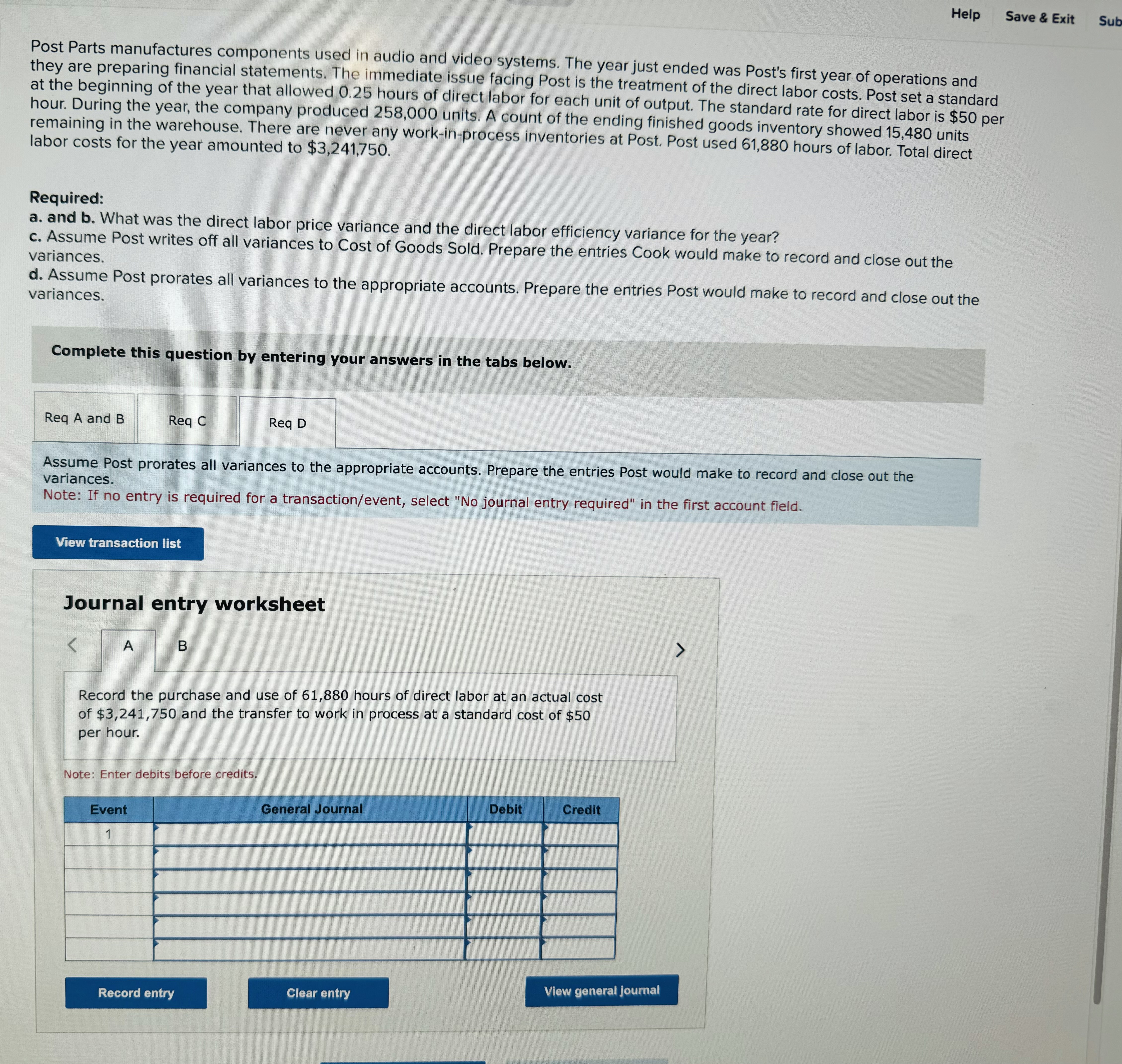 Save & Exit Post Parts manufactures components used in audio ancl Video
