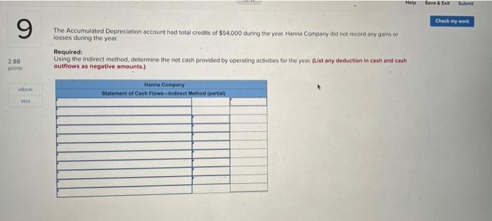 Operating Activities (LO15-2] Check my work 2.88 po Box For the year