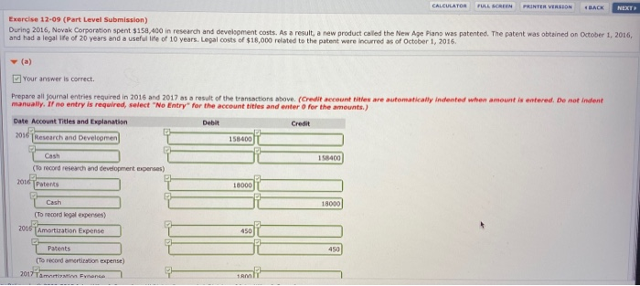  Solve B CALCULATOR FULL SCREEN PRINTER VERSION BACK NEXT Exercise 12-09