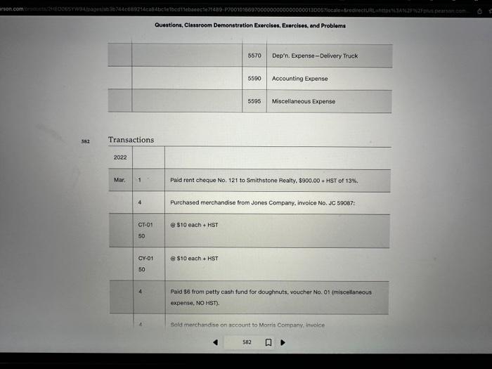 your task to complete the accounting cycle for March 2022. Balances in