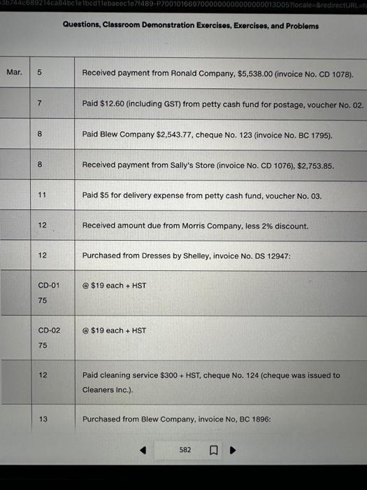 are the same unless indicated): The payroll register for January and February