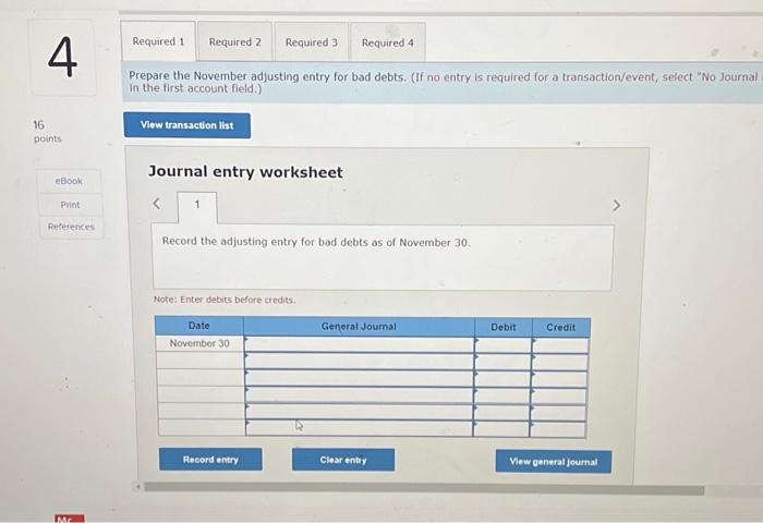 percentage of credit sales method to estimate bad debts. During November IT
