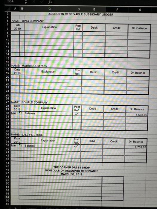 March. e. Post to the general ledger. f. Prepare a trial balance