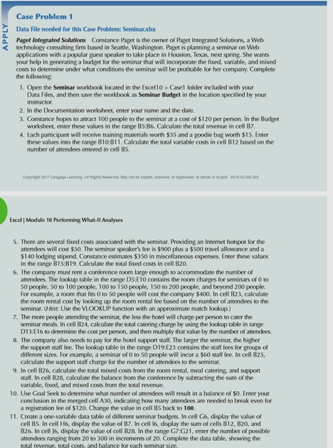 Excel File Edit View Insert Format Tools Data Window Help Seminar Budget.xlsx
