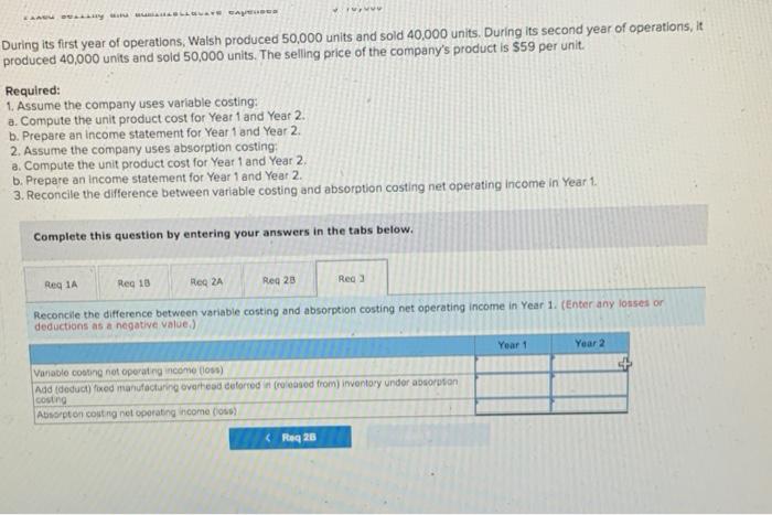 labor 5 10 Variable manufacturing overhead Variable selling and administrative $) Yixed