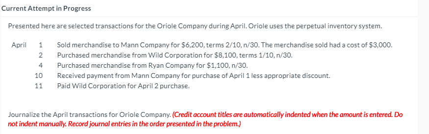 Current Attempt in Progress Presented here are selected transactions for the