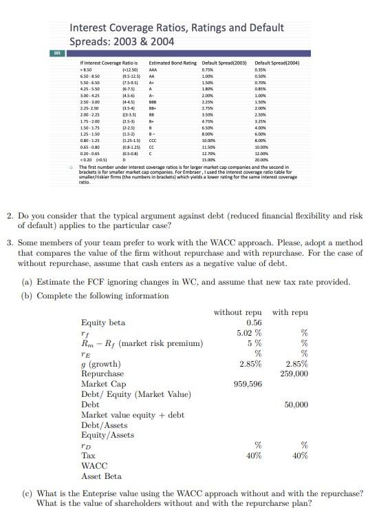 context. 1. Consider the following share repurchase proposal: BL will use $209