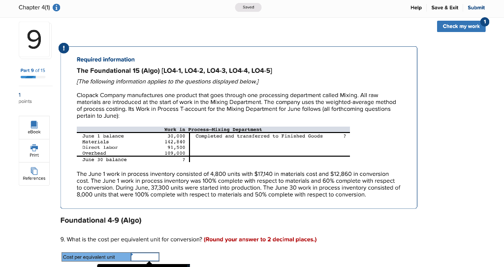  Chapter 4(1) A Saved Help Save & Exit Submit Check my