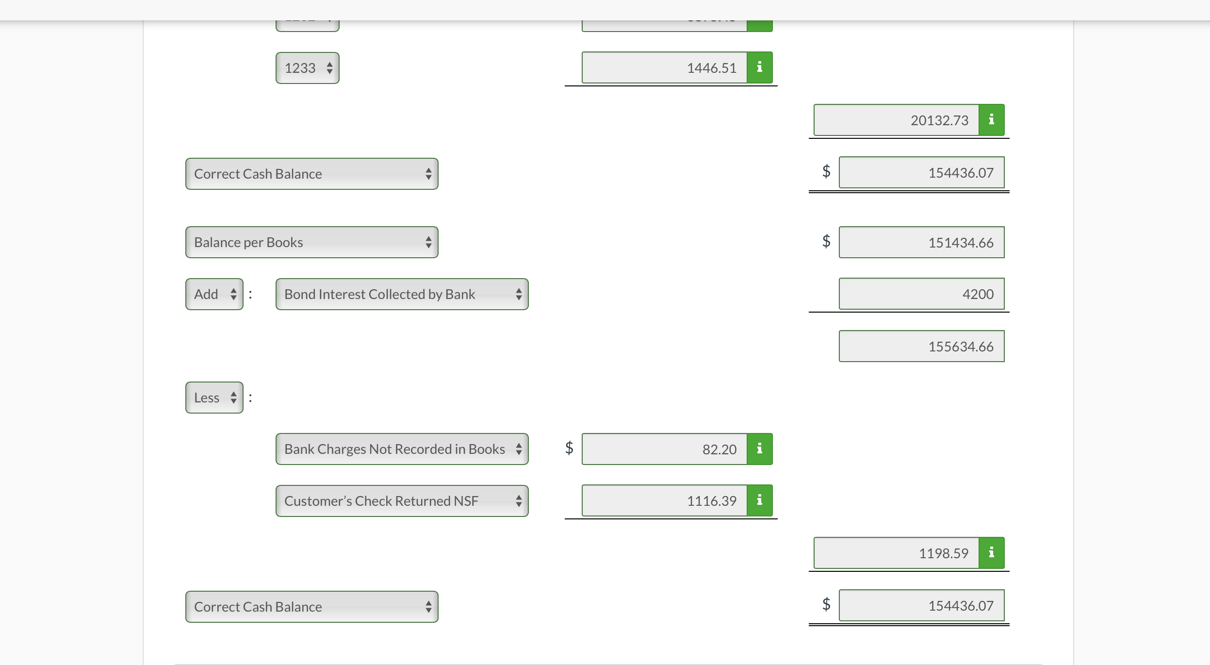 per bank statement November 30, \$168,822.60. The following checks were outstanding at