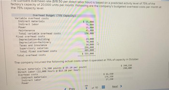 overhead variances; and overhead variance report LO P1, P2, P3, P4 [The