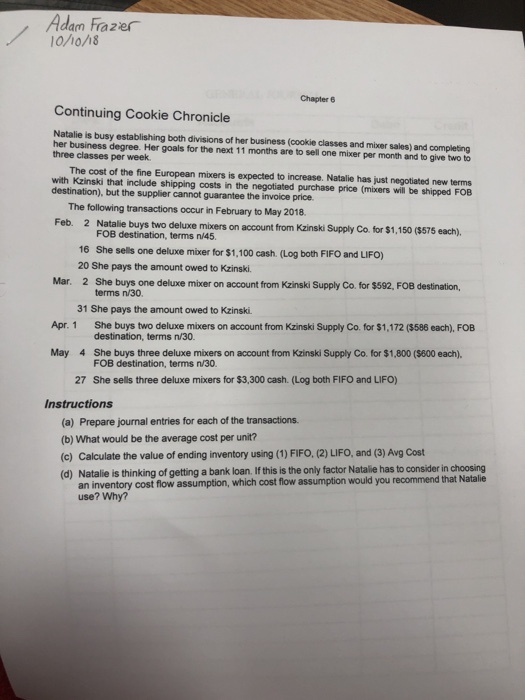  continuing cookie chronicle chapter Adam Frazer Chapter6 Continuing Cookie Chronicle Natalie