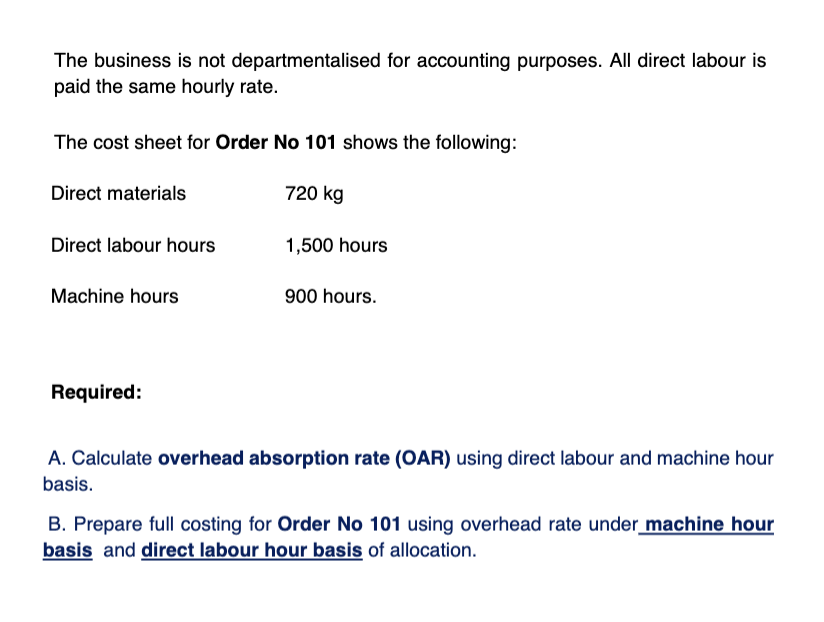 You have been asked to suggest a method of deducing the full