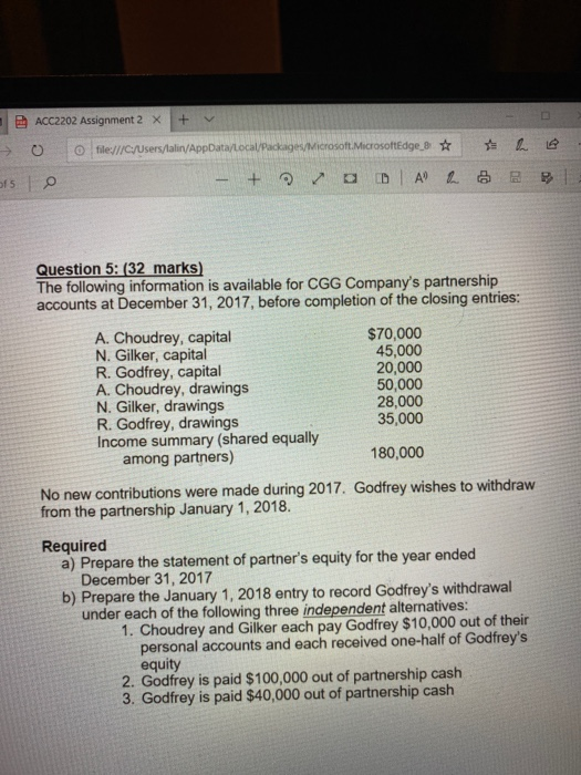  + v ACC2202 Assignment 2 X O file:///C/Users/lalin/AppData/Local/Packages/Microsoft.MicrosoftEdge 8 + a