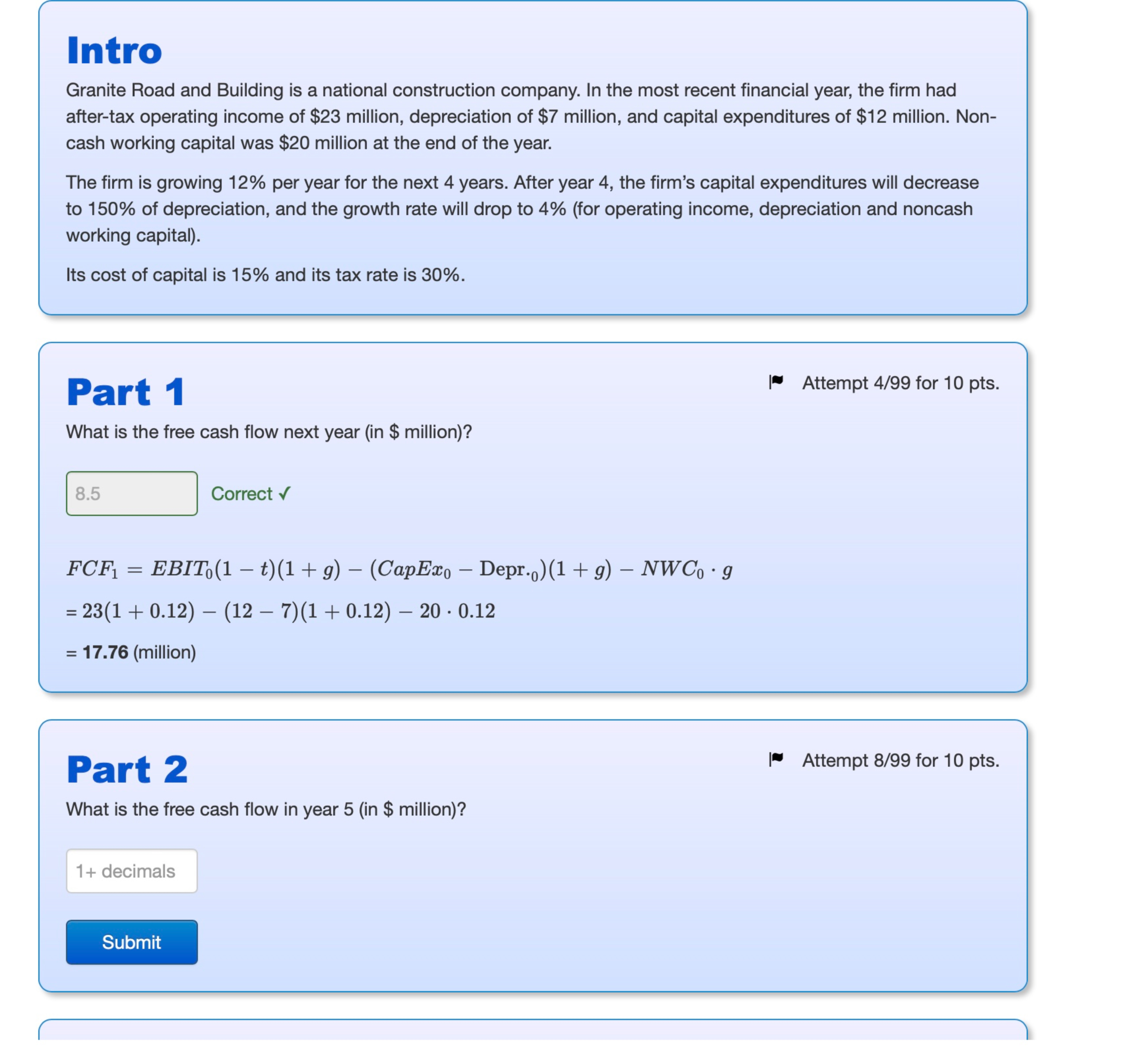  =17.76(million) Part 2 Attempt 899 for 10 pts. What is the