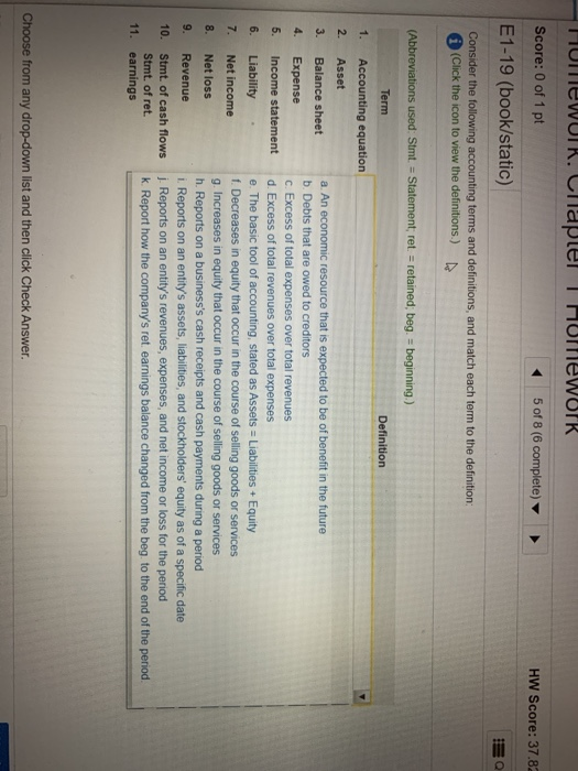  TOMEWORK. Chapter I Momework Score: 0 of 1 pt 5 of