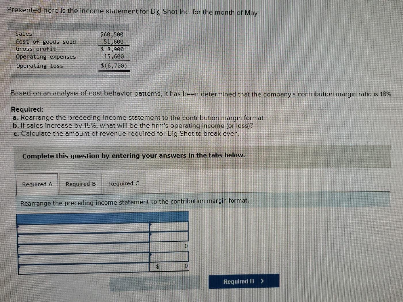 Old MathJax webview Presented here is the income statement for Big Shot