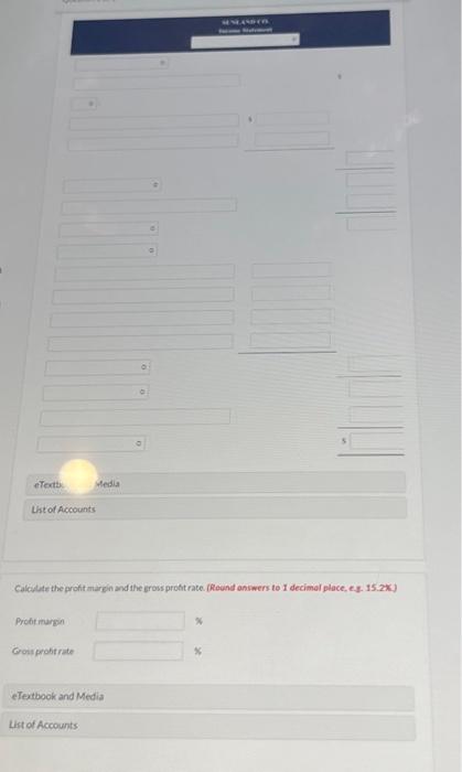 for the month of January 2025. Prep. aultiple-step income statement. Cakalte the