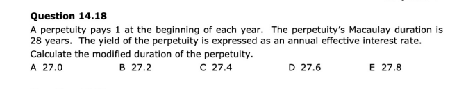  Please solve by hand writing, NOT excel Question 14.18 A perpetuity