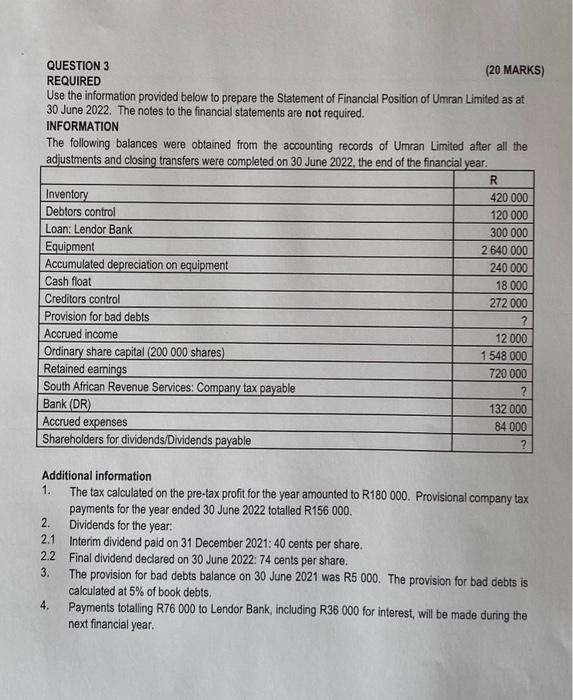 to prepare the Statement of Changes in Equity of Samson Traders for