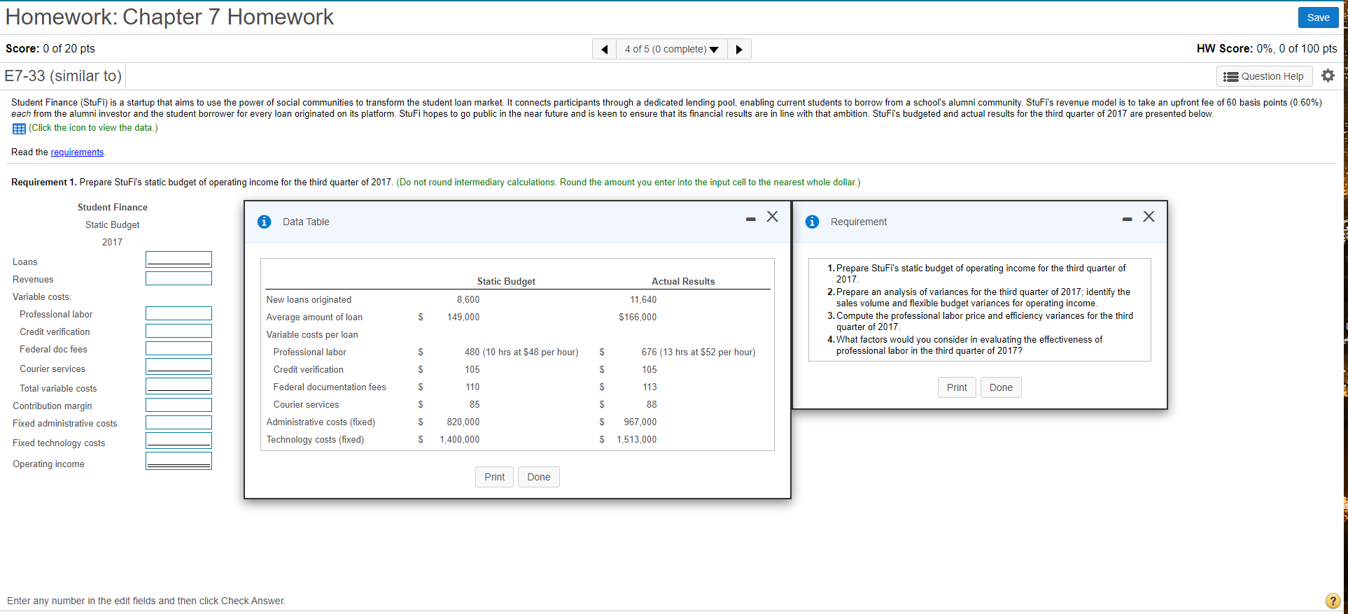 Please answer all requirements. Homework: Chapter 7 Homework Save Score: 0 of