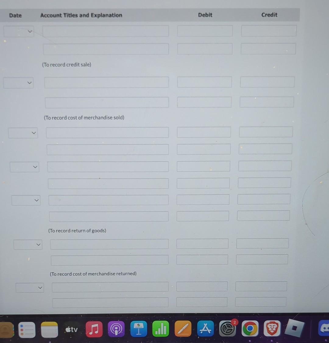 The company had the following inventory transactions in April: April 3 Purchased