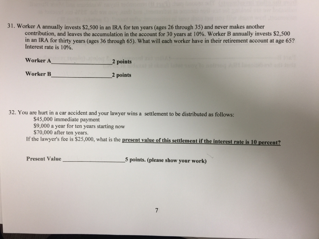 How can these be solved with a financial calculator or hand-written formula?