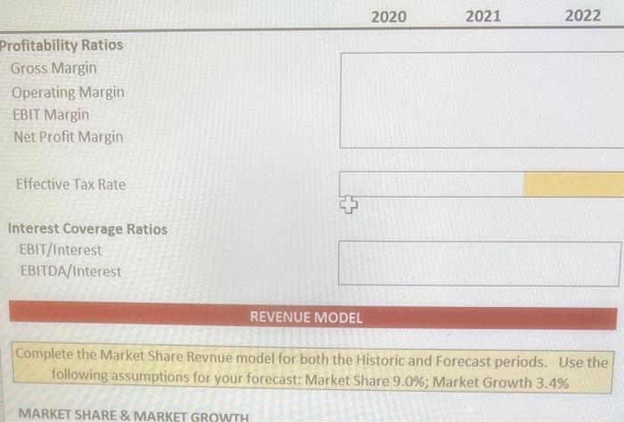 Comnlate the Common Size IS. You will use the following assumptions: COGS