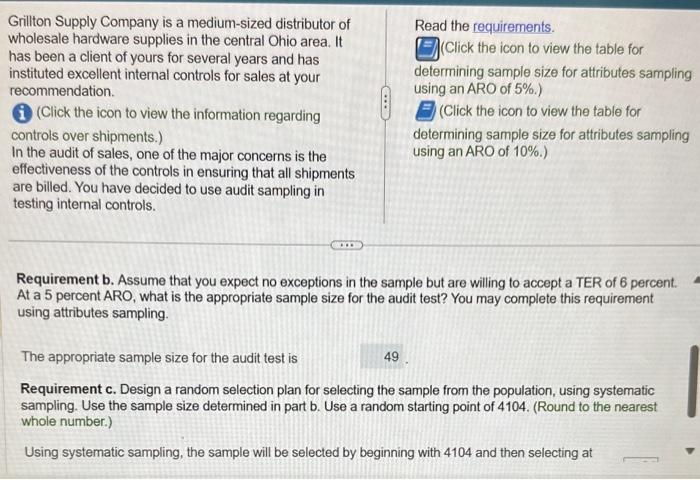  requirement b is correct for the appropraite sample size but I'm