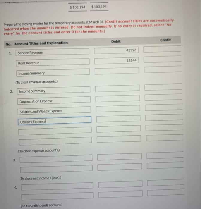 year: BLUE SPRUCE COMPANY Trial Balance March 31, 2022 Debit Credit Cash