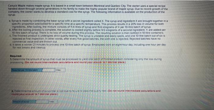  Canuck Maple makes mapie syrup. It is based in a small