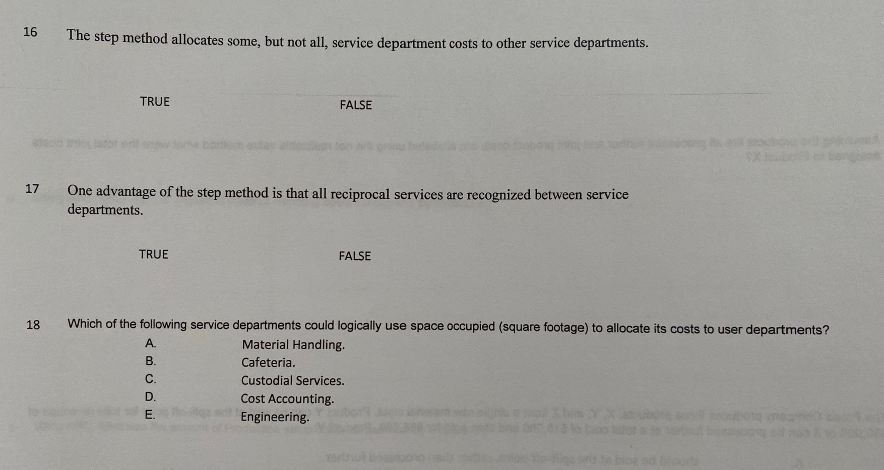  16 16 The step method allocates some, but not all, service