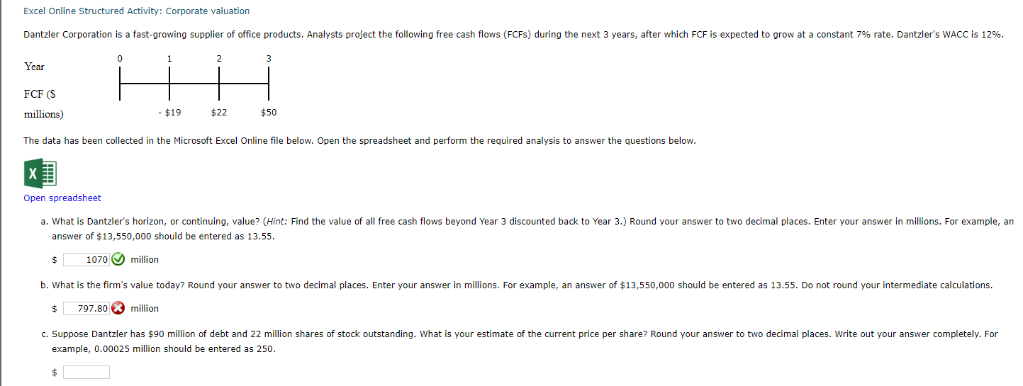 The data has been collected in the Microsoft Excel Online file