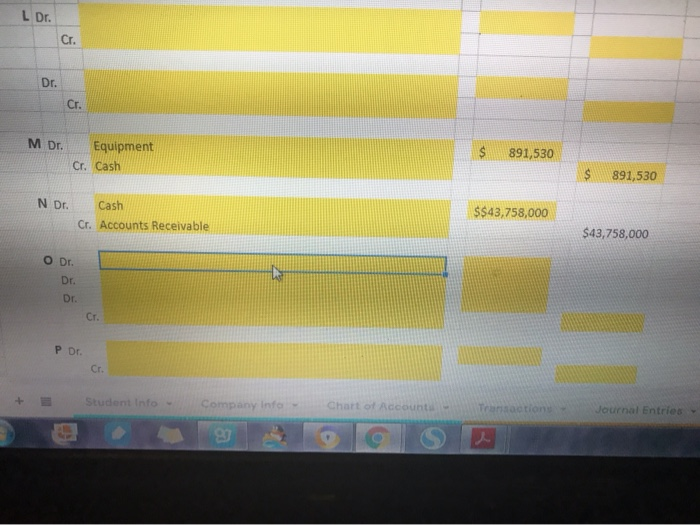 1. Prepare the journal entries for transactions A-T below and record them