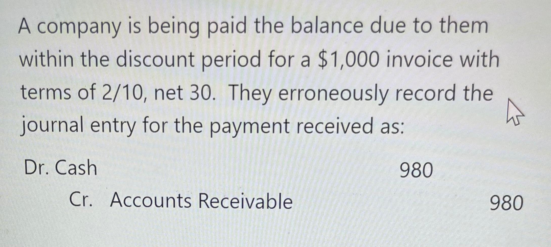 a result of this error. Category. Pick one Assets Liabilities Equity Sales