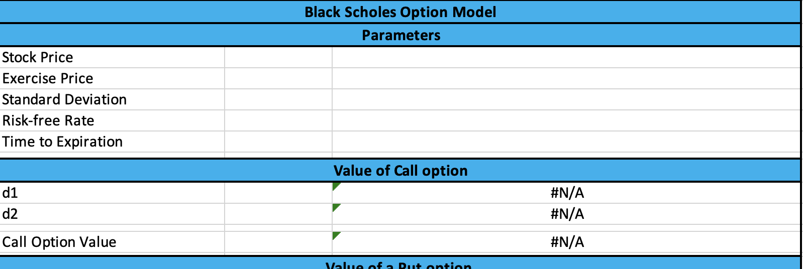 please use this template and use formula In the "Model" tab create