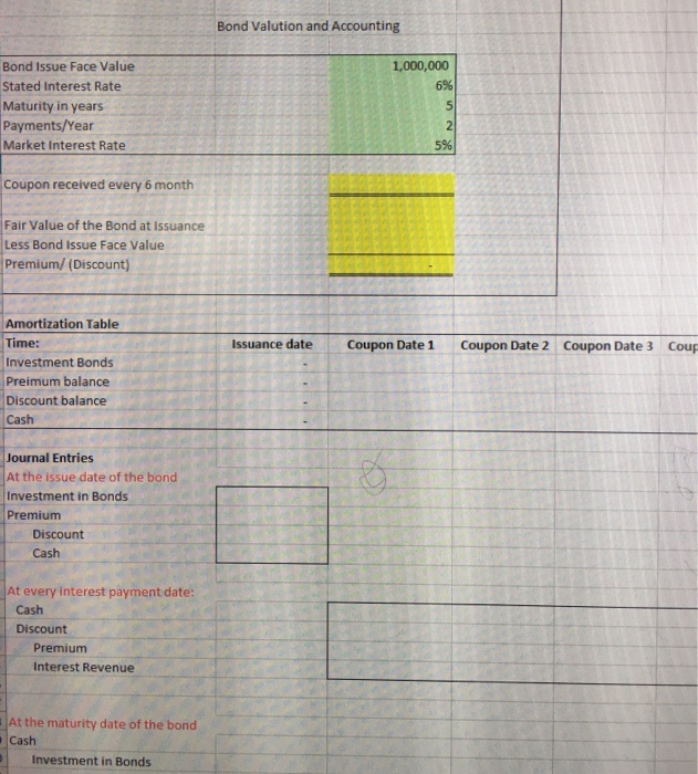 for a purchase of $1,000,000 face value, 6% 5-year bond with interest