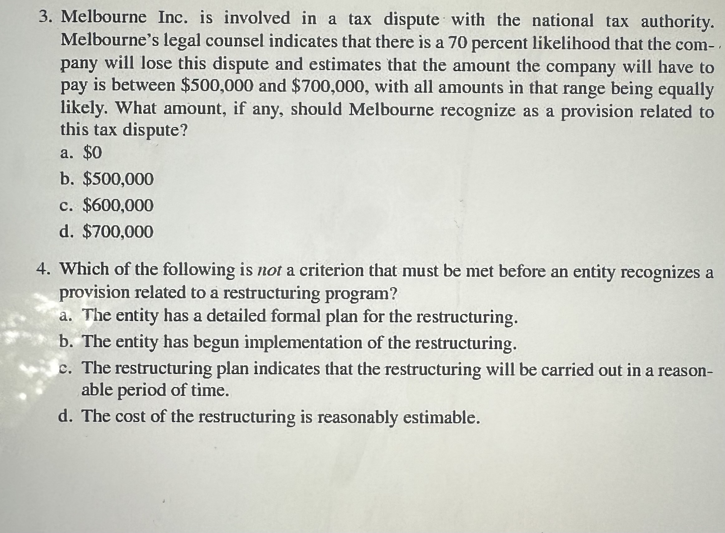 end of the reporting period if: a. The event occurs before the