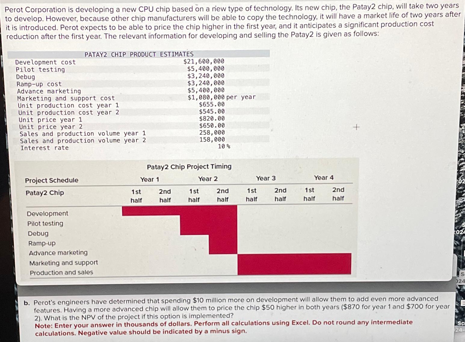  Perot Corporation is developing a new CPU chip based on a