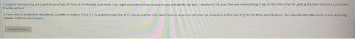  please answer both questions 1. Describe how operating and capital leases