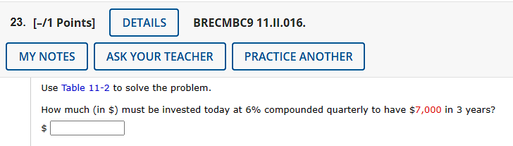  Use Table 11-2 to solve the problem. How much (in \$)