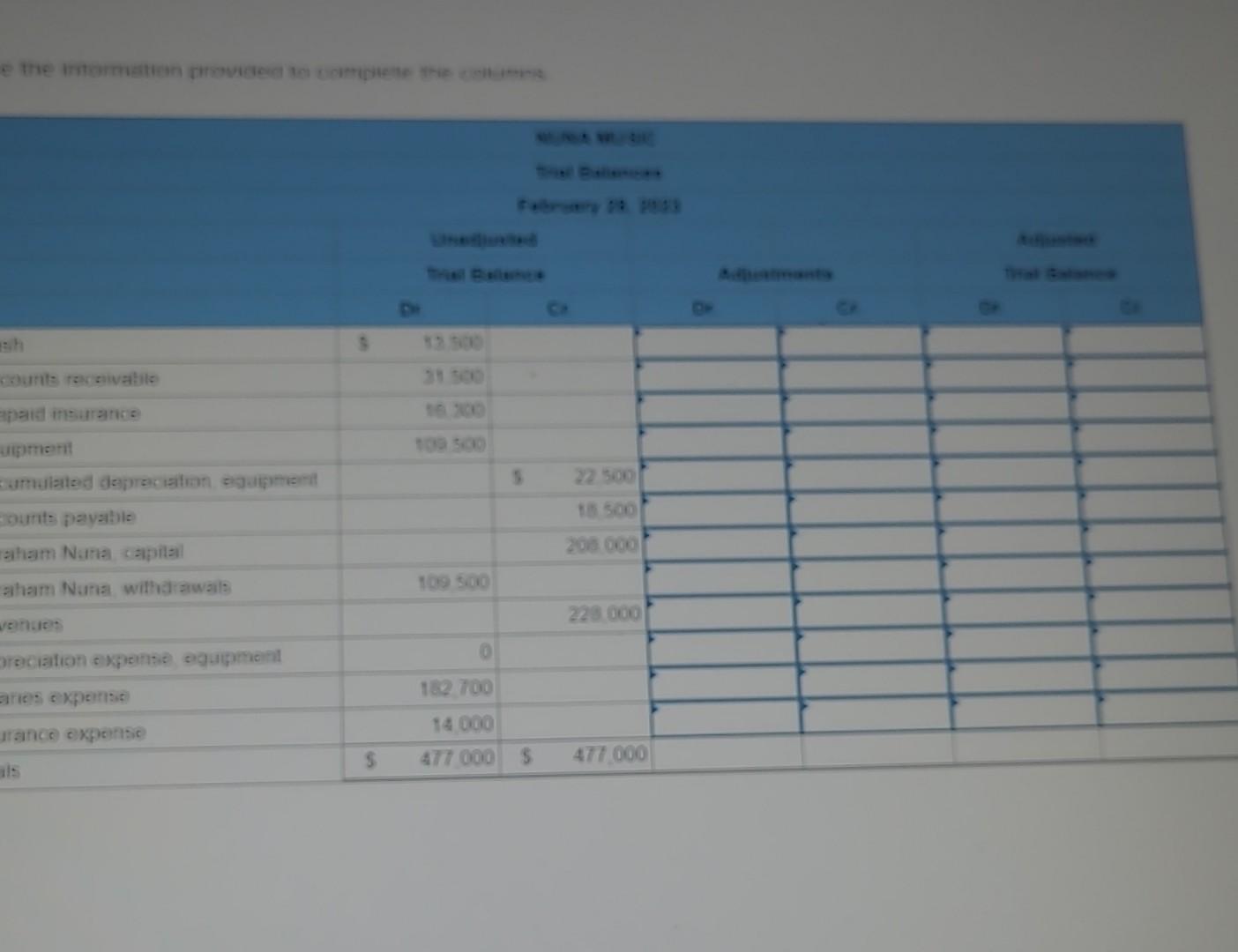  ces Exercise 3-18 Adjusting entries LO4, 6 Using the information given
