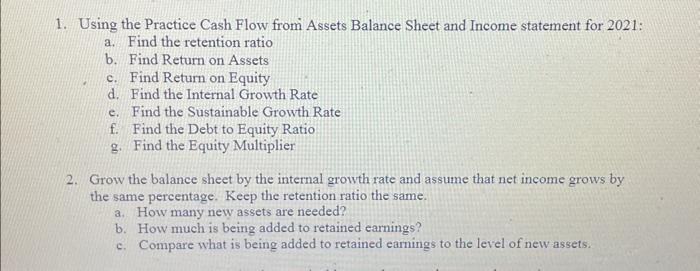 please answer 1 and 2 For year ending December 31, 2020 (