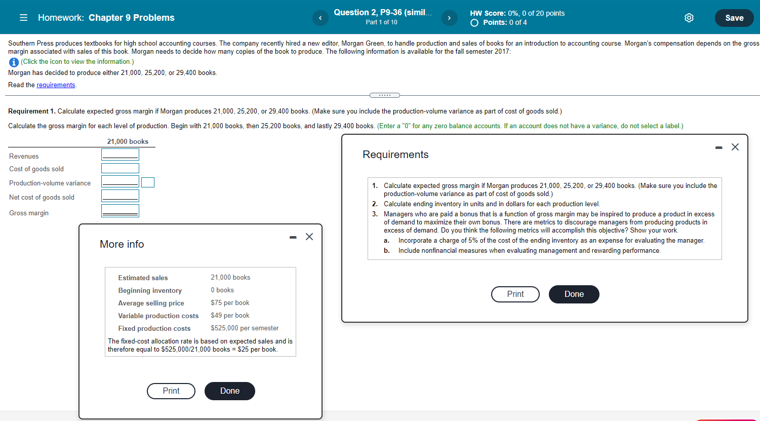 Please complete all requirements. Thank you!!! = Homework: Chapter 9 Problems Question