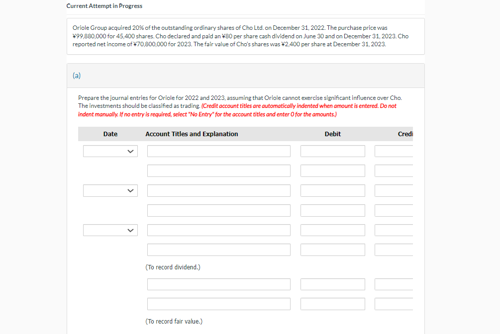  Current Attempt in Progress Oriole Group acquired 20% of the outstanding