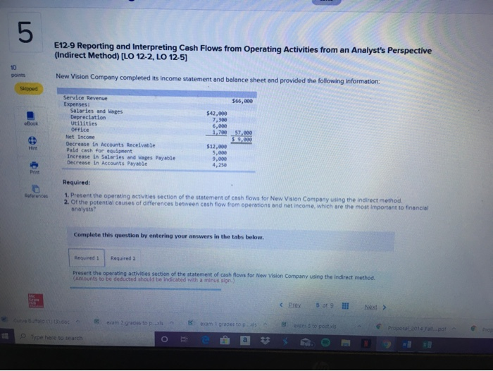  E12-9 Reporting and Interpreting Cash Flows from Operating Activities from an