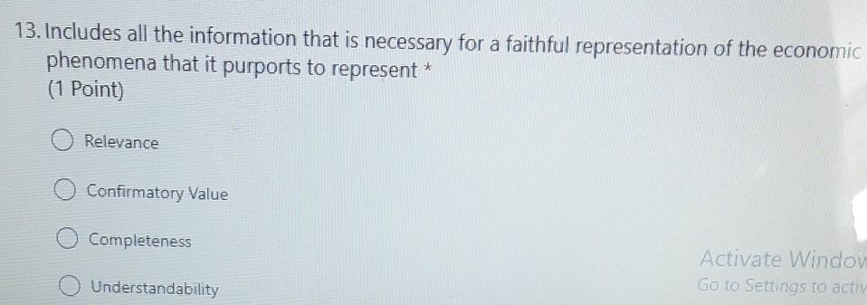  13. Includes all the information that is necessary for a faithful