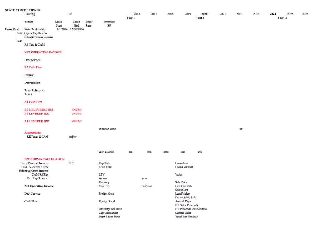 Please do a 10 year cash flow analysis (with a sale at